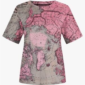 Brand: YUNIAO 2.9  3
Short Sleeve Map Prints Shirt